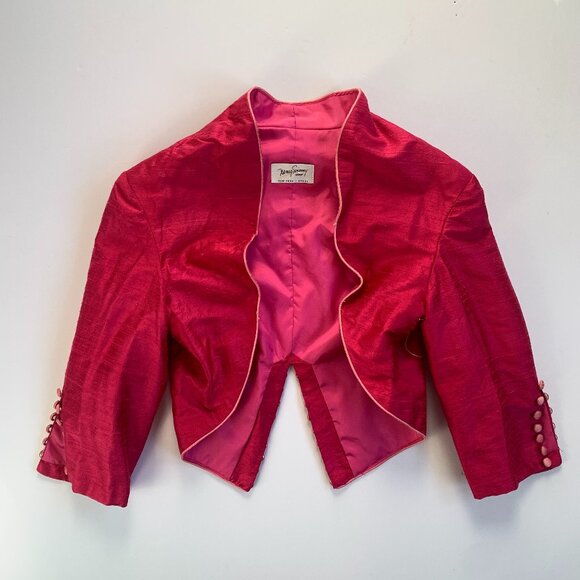 Nancy Sinoway Jackets & Blazers - Raw Silk Bolero Jacket Crop Top Nancy Sinoway